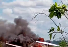 Avião com Márcio Pacelle e Maurício Carvalho faz pouso forçado e pega fogo em Extrema (veja o vídeo)