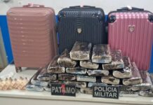 Traficante flagrada com filha de dois anos é flagrada com 28,5 kg de maconha