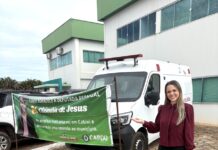 Cabixi recebe ambulância e Cláudia de Jesus destaca compromisso com a saúde